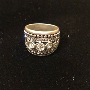 Silver rhinestone ring
